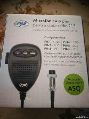 Microfon Statie Radio CB, tip mufa 6 Pini. - imagine 2