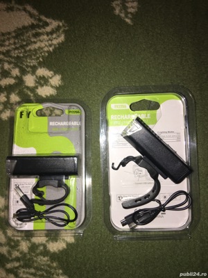 Lumină LED față de Bicicletă cu acumulator Li-polimer și USB