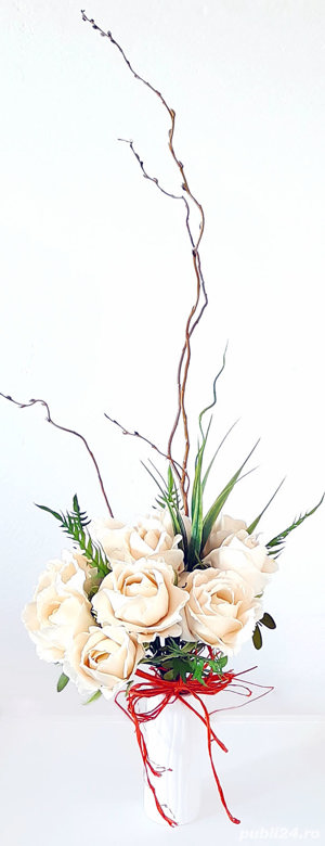 Flori cu aspect natural, lucrate din material japonez - imagine 4