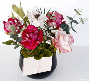 Flori cu aspect natural, lucrate din material japonez - imagine 3