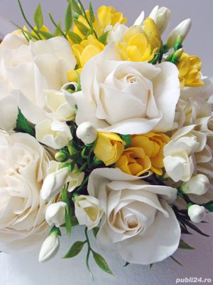 Flori cu aspect natural, lucrate din material japonez - imagine 8