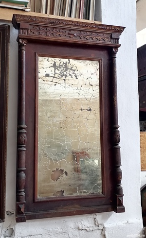 Oglinda foarte veche cu rama din lemn masiv - imagine 4