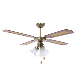 Vand Lustra Ventilator de tavan 105 cm, 3 viteze, 4 palete, 3 x E27, NOU Pret 320 Lei - imagine 2