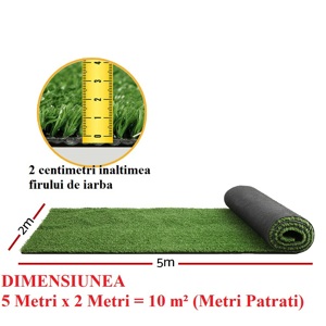 Vand Covor Iarba Artificiala 10 m Gazon Sintetic 5 m x 2 m x 2 cm NOU Pret 400 Lei