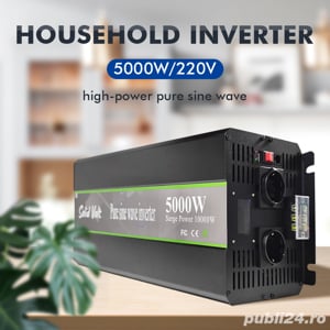 Invertor sinus pur, 5000/10.000W,12/24V, rulotă, auto-rulotă, campervan