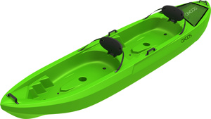 Black Friday: caiac Sit-On-Top Tandem, Axoos, 3,60 metri, verde galben - imagine 2