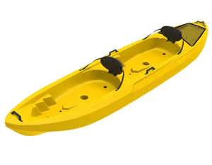 Black Friday: caiac Sit-On-Top Tandem, Axoos, 3,60 metri, verde galben - imagine 3
