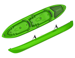 Black Friday: caiac Sit-On-Top Tandem, Axoos, 3,60 metri, verde galben - imagine 5