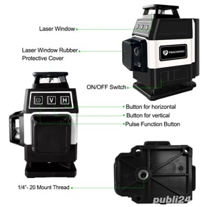 Nivela laser 4D 16 linii cu telecomanda și acumulator - imagine 5