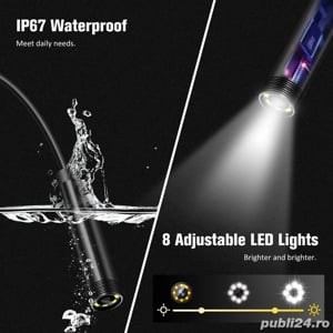 Camera endoscopica acumulator, cablu 2 metri/5metri - imagine 6