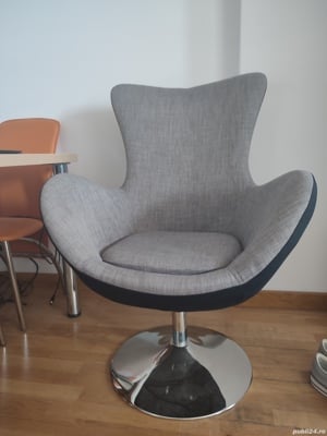 Fotoliu tapitat Butterfly Grey