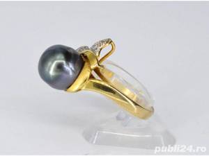 Inel de aur 18K cu perla si diamnte - imagine 6