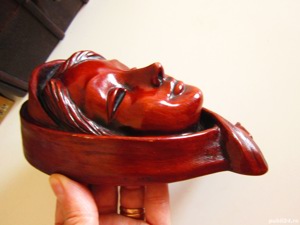 arta ceramica Achatit original Maria Madonna handmade Germania'60 - imagine 3