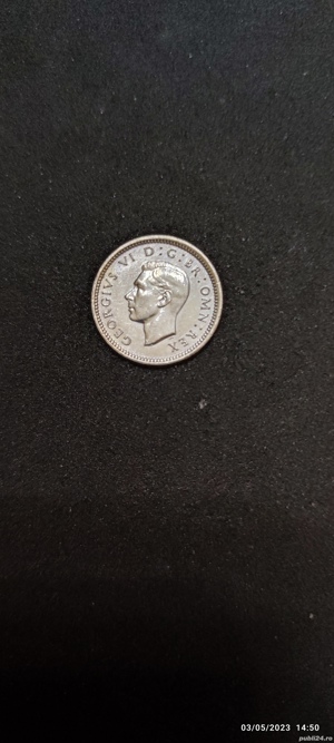 Moneda argint 3 Pence, MAREA BRITANIE, 1940 - imagine 3