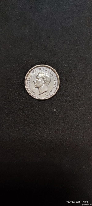 Moneda argint 3 Pence, MAREA BRITANIE, 1940 - imagine 4
