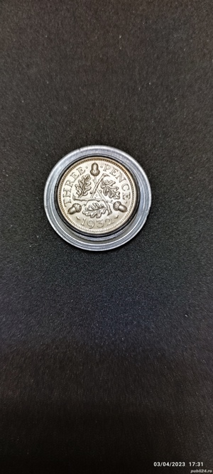 Moneda argint 3 Pence, MAREA BRITANIE, 1932 - imagine 3
