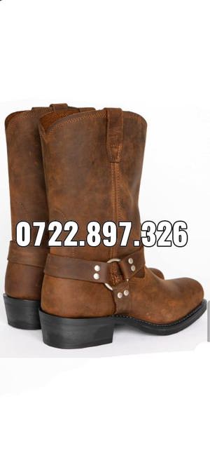 Cizme  Harley TOATE NUMERELE din piele naturală 100%   - imagine 8