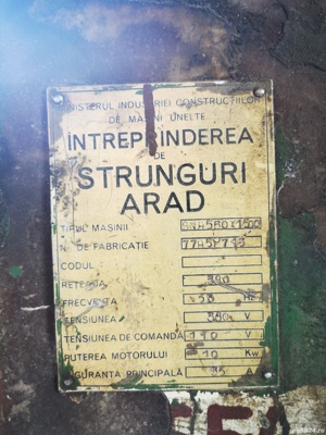 Vând strung produs la Înteprinderea de strunguri Arad - imagine 2