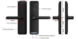 Yala smart max lux Negru deschidere din aplicatie telefon prin bluetooth amprenta, cod, card, cheie - imagine 2