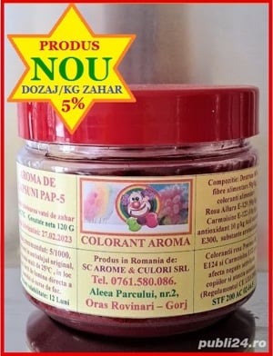 Colorant Aromatizat pentru Vata de Zahar cu aroma de Capsuni, 200g