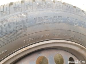 jante cu anvelope de iarna VW Skoda Seat Audi 195/65/R15 M+S DOT 2018 stare foarte bună etc; - imagine 3