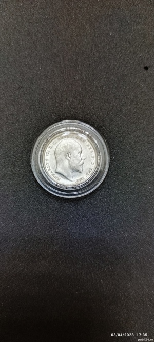 Moneda argint 3 Pence, MAREA BRITANIE, 1902 - imagine 5