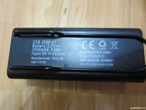 Acumulator/Baterie Branturi cu incalzire Crivit CEB 2000 A1 nou - imagine 3