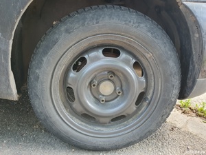 Set roti 4x100 tabla 185 60 r14 VW Polo Seat Golf Skoda anvelope M+S vara, sunt montate pe masina  - imagine 3