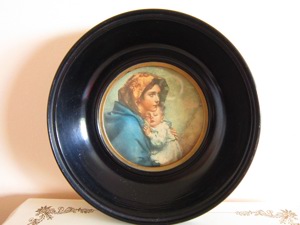 cadou rar tablou Maria Madonna cu pruncul colectie Italy anii'50 rama lemn