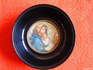 cadou rar tablou Maria Madonna cu pruncul colectie Italy anii'50 rama lemn - imagine 5