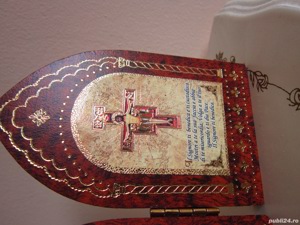 cadou rar diptic Sf.Francis  si Crucifix  Italia 1970 - imagine 3