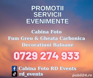 Promotii cabina foto fum greu decoratiuni baloane