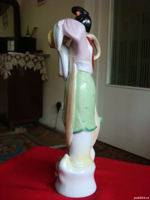 Veche statueta din ceramica - "Japoneza" - imagine 6