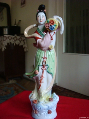 Veche statueta din ceramica - "Japoneza" - imagine 8