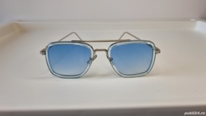 Ochelari de soare Dita - Rama argintiu transparent Lentile albastre