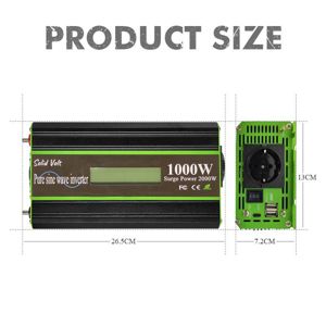 Invertor sinus pur 1000W/2000W, 12/24V, rulotă, auto-rulotă - imagine 2