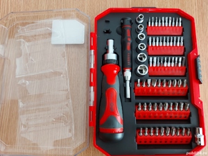 Trusa cu chei tubulare si set cu varfuri / biti, surubelnita cu clichet - imagine 7
