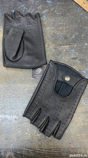 Manusi din piele cerb negru barbatesc - imagine 3
