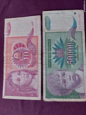 50000 și 10 dinari (1992-1990) Iugoslavia