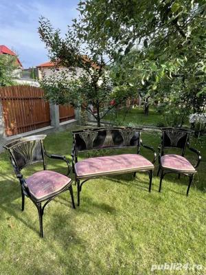 Set salon vintage - raritate - complet recondiționat - piese de artă - peste 120 ani - imagine 8