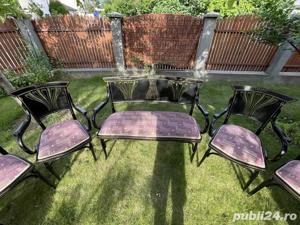 Set salon vintage - raritate - complet recondiționat - piese de artă - peste 120 ani - imagine 3