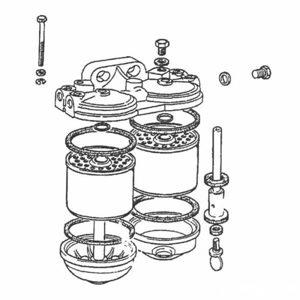 Baterie filtru combustibil dubla pentru Massey Ferguson, Perkins, Fiat, UTB OEM 2656804 - imagine 3