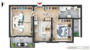 Apartament cu 2 camere si 2 balcoane etaj 2 zona Rahovei - imagine 3