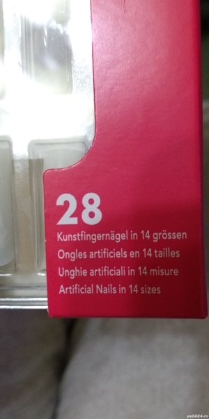 Tipsuri unghii false, nail kit, 24 buc+lipici+pila+batisor - imagine 7