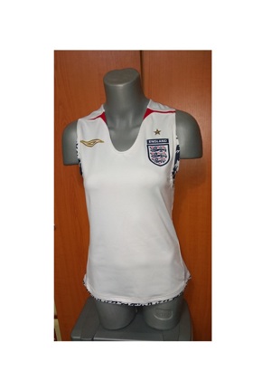 Bluza/ Tricou Umbro England alb/bleomarin fara maneci, tematica UK, M - imagine 2