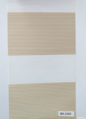 Rolete Zi Noapte Bej Cu Dungi Albe  Zebra Decor La Comanda BH-2303