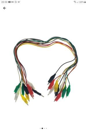 Cabluri cu cleme de testare electrice,5 culori,lungime 48cm,set 10 bucati - imagine 3