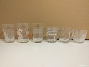 pahare sticla, pahar mic tarie, tuica, vodca saniuta, casablanca, etc.