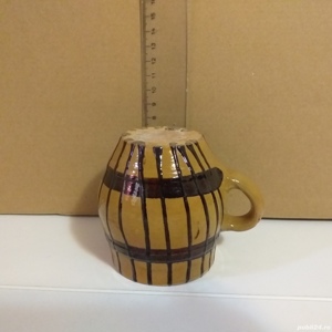 veche cana lut forma butoias ceramica rustic traditionala - imagine 5