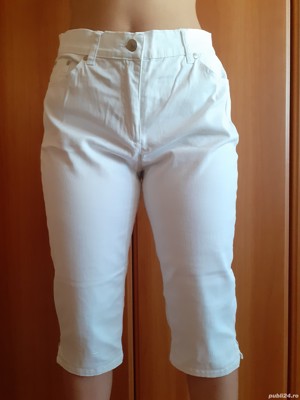 Pantalon alb jeans 3/4 Gina Benotti